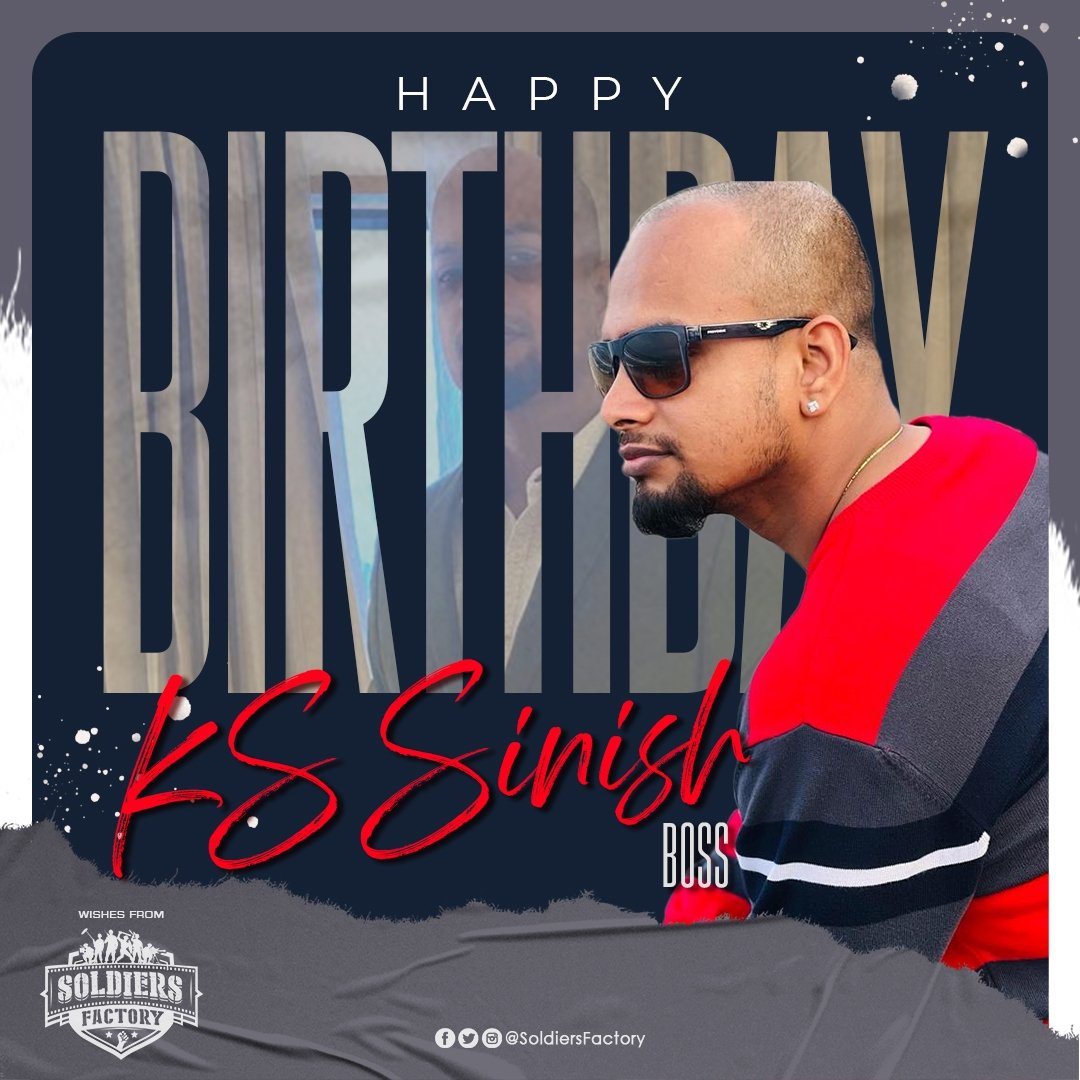 Soldiers Factory (@soldiersfactory) on Twitter photo Wishing a fantastic birthday to our amazing boss, <a href="/sinish_s/">K.s.Sinish</a>💖
Your inspiring leadership lights our path.
Wishing you even more success and joy🎂🌟
#HBDSinish Wishing a fantastic birthday to our amazing boss, <a href="/sinish_s/">K.s.Sinish</a>💖
Your inspiring leadership lights our path.
Wishing you even more success and joy🎂🌟
#HBDSinish