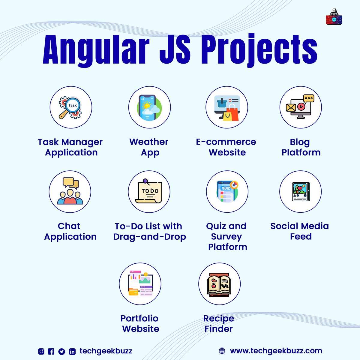 techgeekbuzz's tweet image. These dynamic and engaging AngularJS projects exemplify the boundless potential of modern web development.
#angularjs #angularjsdeveloper #webdevelopment #dynamicwebsite #userexperience #codecrafting #userinterface #uiuxdesign #angular #frontend #frontenddevelopment