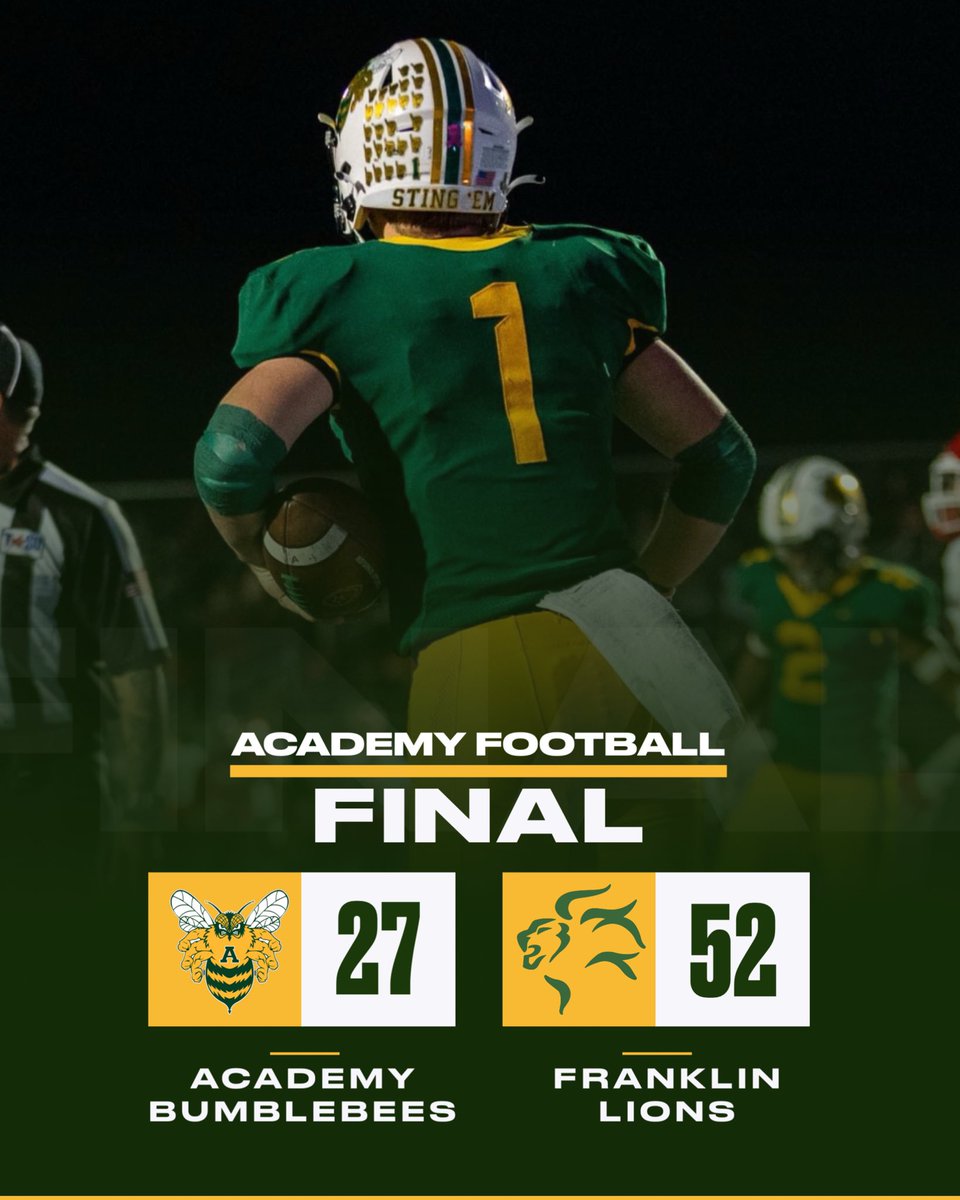 Bees finish the year 10-3. Thank you so much to our community for the support and to the senior class for establishing a winning culture for Academy football.