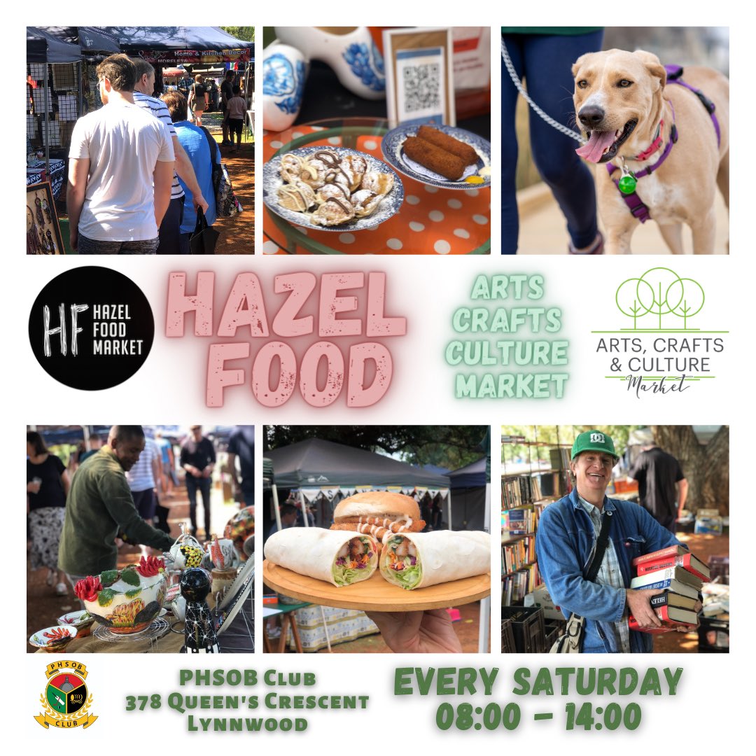 DanielRVos's tweet photo. Hazel Food ACC Market open today from 8:00 - 14:00 in LYNNWOOD, Pretoria Cnr Kings &amp; Queens. #famersmarket #foodmarket #CraftsMarket #InternationalCuisine #handmadewithlove #koeksisters #christmasproducts #traditionalfood #traditionalattire #thrifting #books #childrenbooks https://t.co/kODOt6ltUv