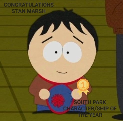 timjimispeak's tweet photo. First up, the winner of South Park character of the year goes to..... STAN MARSH!! congrats to Stan for being the character of the year!! https://t.co/QTIyrNmISg