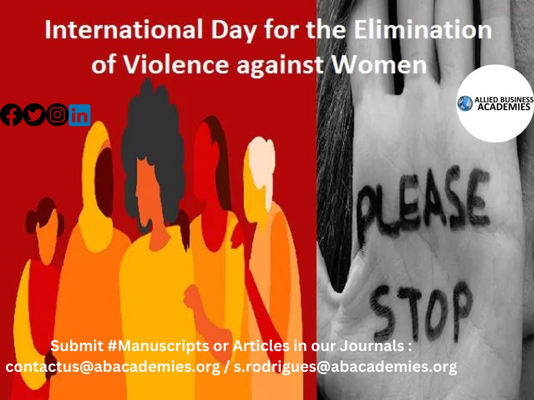 🌍Join us in raising awareness on the International Day for the Elimination of Violence Against Women!🚺💪 Let your voice be heard through impactful articles in our upcoming issues.🔗
#EndViolence #PublishWithPurpose #oriele #EndViolenceAgainstWomen #CallForArticles #Health @WHO