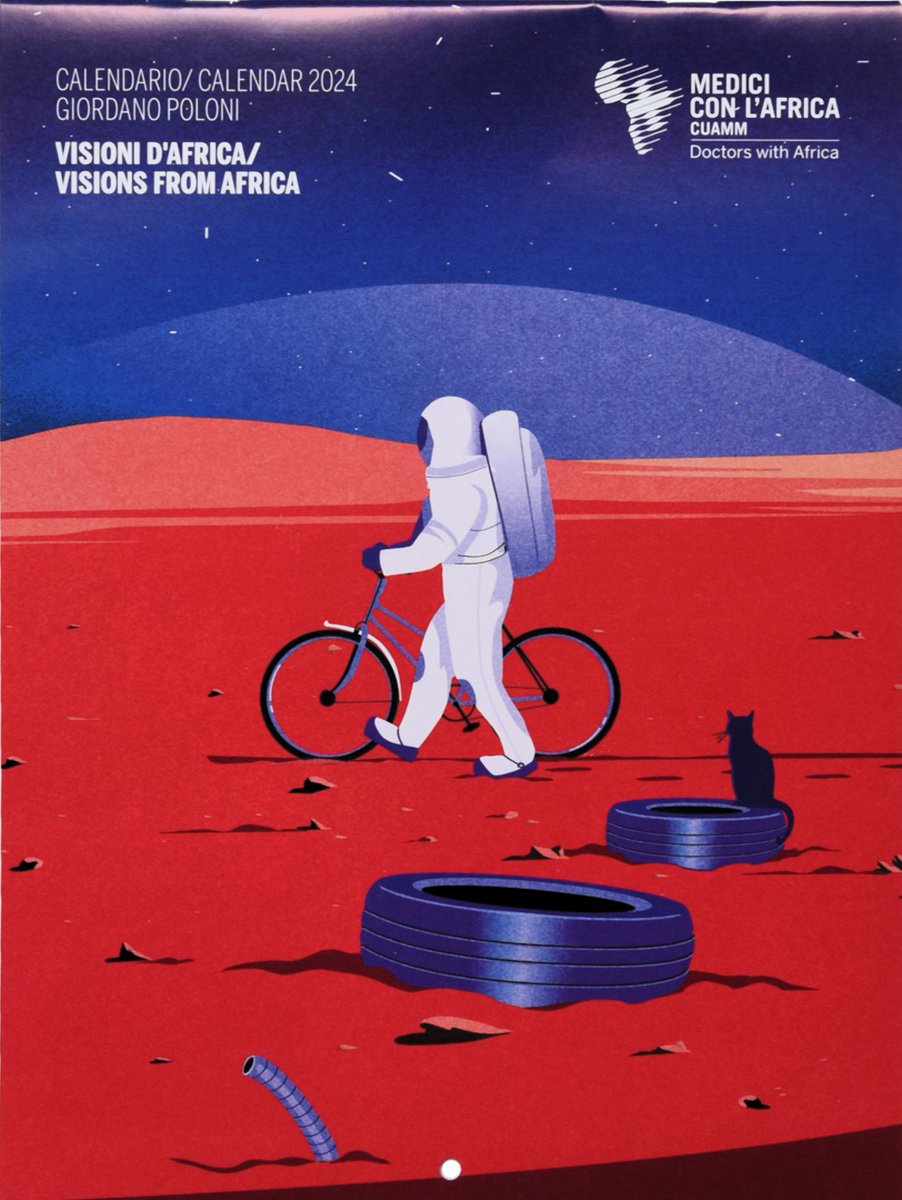 akorokoafrica's tweet image. The "Visioni d’Africa" calendar by CUAMM (Medici con l’Africa) for 2024, with illustrations by Giordano Poloni, has opted to move beyond its health-related mission across Africa, and instead celebrate African cinema. 

Following the 2003 focus on African literature, Poloni offers…