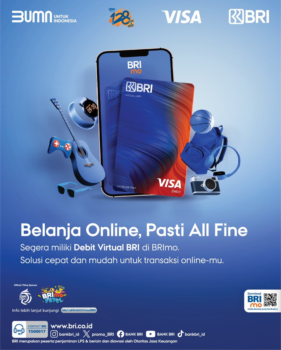 promo_BRI's tweet photo. Sobat BRI,
Debit Virtual BRI hadir untuk memberikan kemudahan transaksi onlinemu melalui BRImo!
Yuk bergabung dengan Debit Virtual BRI sekarang!
Info selengkapnya kunjungi https://t.co/lrJXhzvEDE
#BRI #DebitVirtualBRI #DebitBRI #BRImo https://t.co/F37yjjxCk8