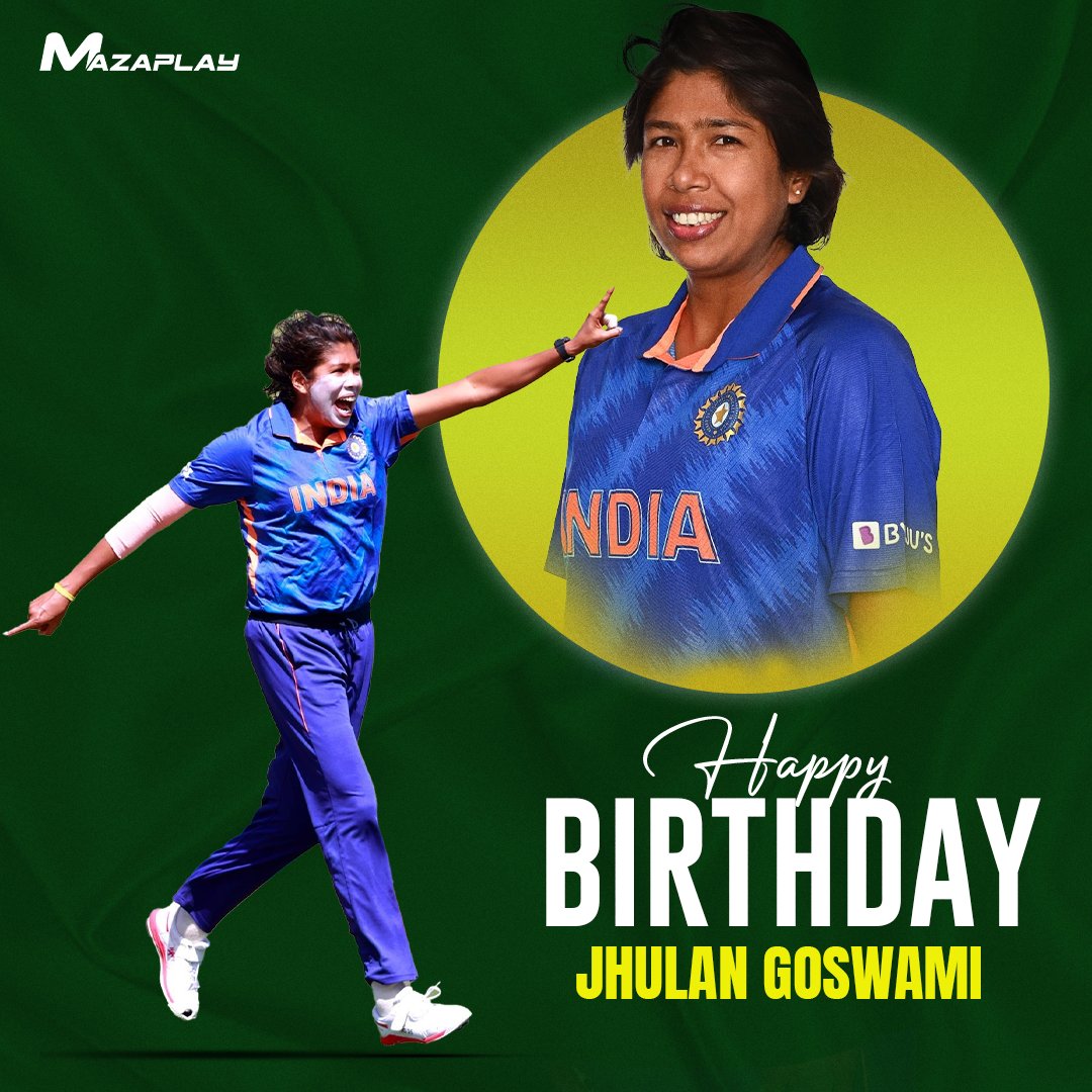 355 International wickets, 1924 International runs and an inspiration for the budding cricketers and fans. Wishing legend Jhulan Goswami a cheerful birthday.

#India #IndianCricket #JhulanGoswami #happybirthday #jhulangoswami #womencricketteam #MazaPlay
