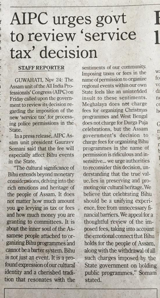 somanigaurav's tweet photo. Imposing fees for organizing #Bihu events in #Assam-"Insensitive". Bihu is more than an event; it's our cultural soul. Taxing permissions feels like an unintended insult. Let's preserve our heritage without unnecessary financial barriers. My press statement- @himantabiswa https://t.co/B8ix04xeF1