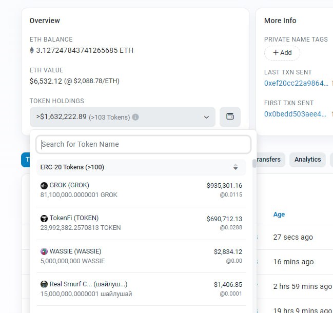 Hi, $GROK 🐋 meet $Q* 

Q*, meet 11th largest $GROK holder.

Good to see smart money moving into THE 1st movers of ALL 1st movers <a href="/Qstarerc20/">Q* Q-STAR ERC20</a>
t.me/QSTARERC20

Proof:
etherscan.io/tx/0xef20cc22a…

#Qstar $eth