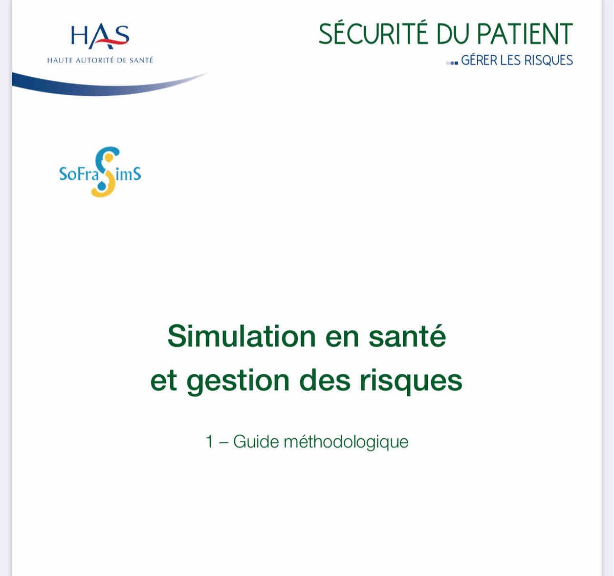 Continuum Health (@continuumpharma) on Twitter photo #digihealthdays
« Gestion des risques et simulation en santé »
Le guide édité par la <a href="/HAS_sante/">Haute Autorité de santé</a> (Fev – 2019)
A télécharger ➡️ has-sante.fr/upload/docs/ap…
#esanté #VR #hcsmeufr #digihealthdays
« Gestion des risques et simulation en santé »
Le guide édité par la <a href="/HAS_sante/">Haute Autorité de santé</a> (Fev – 2019)
A télécharger ➡️ has-sante.fr/upload/docs/ap…
#esanté #VR #hcsmeufr