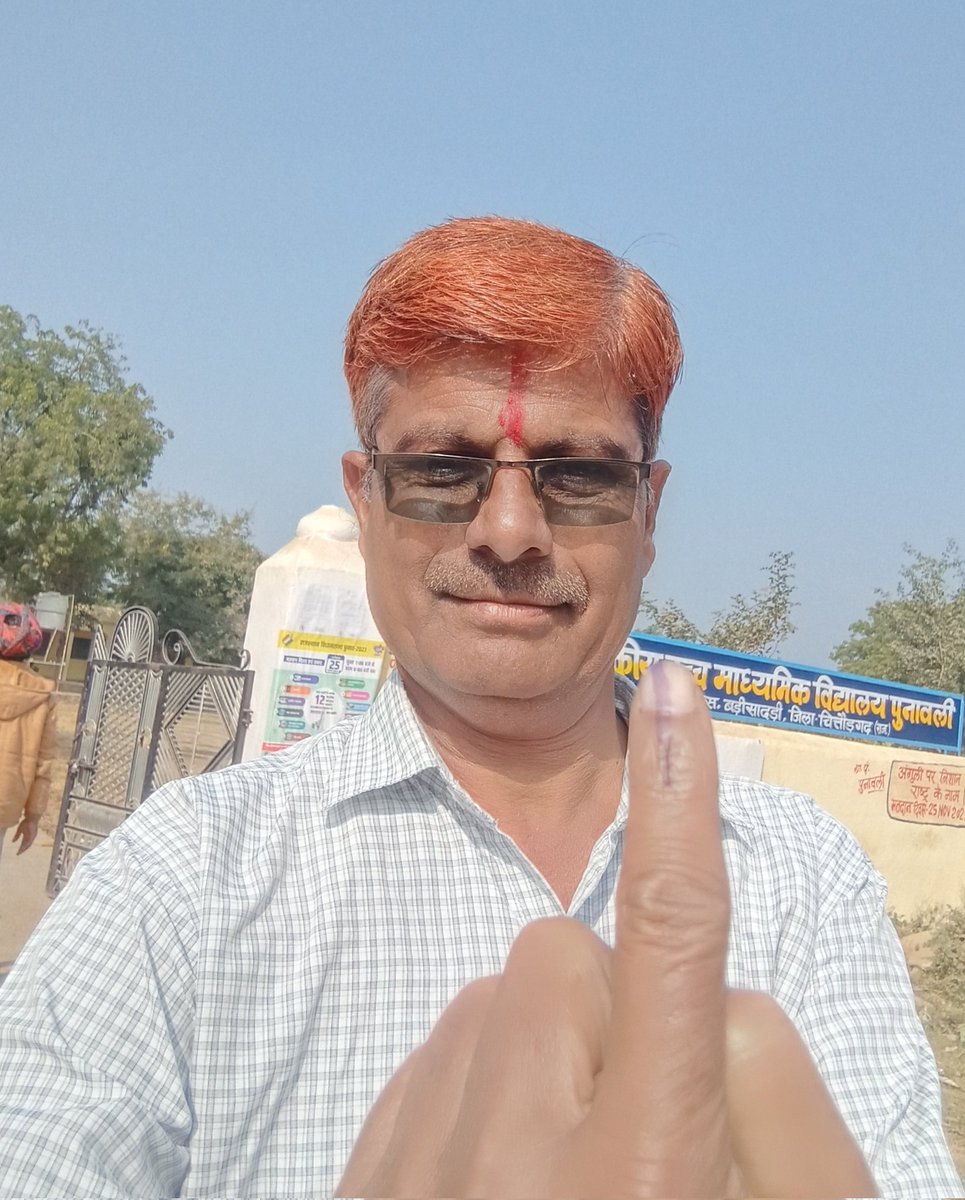 madankeer's tweet photo. I Cast My Vote. 
#AssemblyElections2023 #RajasthanElection2023 https://t.co/SaEntXkgzV