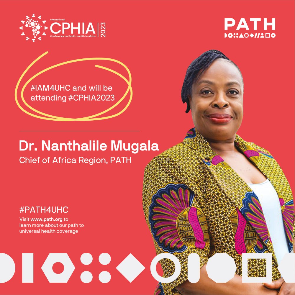 #IAM4UHC, and I am thrilled to be part of the @AfricaCDC 3rd International Conference on Public Health in #Africa, #CPHIA2023, in #Lusaka, 🇿🇲! Joining my @PATHtweets colleagues to highlight our #PATH4UHC initiatives. Check out our activities here: bit.ly/40UI9ic | #UHC