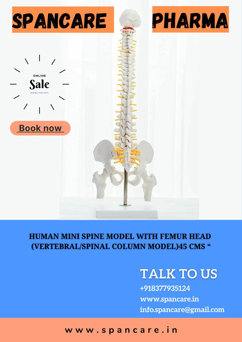 spancare's tweet image. Spine Model 

CONTACT US - WHATS APP NUMBER - +9183779 35124

spancare.in

#Spinemodel #UKDoctors #UKmedical #UKpharmaceuticals #Greaterlondonpharmaceuticals #Londonderrygynecologist 
#Angusmedical #Angleseymedicalposts #GreaterLondondoctors #ukmedicalposts