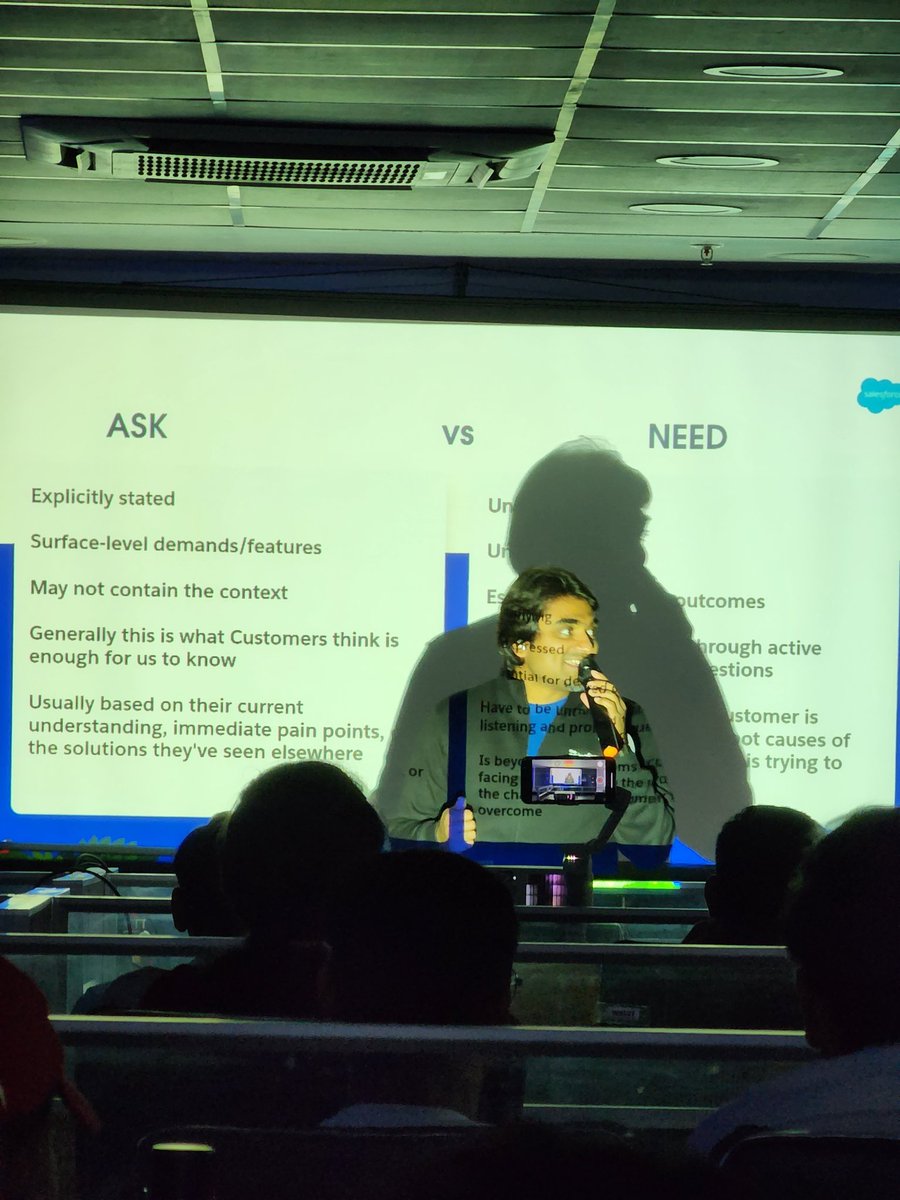 Here is <a href="/RoshanKotla/">Roshan Kotla</a> delivering the most important session for consultants: Customer Need vs Ask!
#SalesforceHyderabadCommunity <a href="/HydArchitects/">Salesforce Architect Group, Hyderabad</a> <a href="/HydSFDG/">Hyderabad Salesforce Developer Group</a> <a href="/SF_HYD_UG/">Hyderabad, India User Group</a> <a href="/HyderabadWit/">SF Hyderabad WIT</a> <a href="/hydmcug/">Hyderabad, IN B2C Marketers Group</a> <a href="/HydNonProfitUG/">Salesforce NonProfit UserGroup Hyderabad</a>