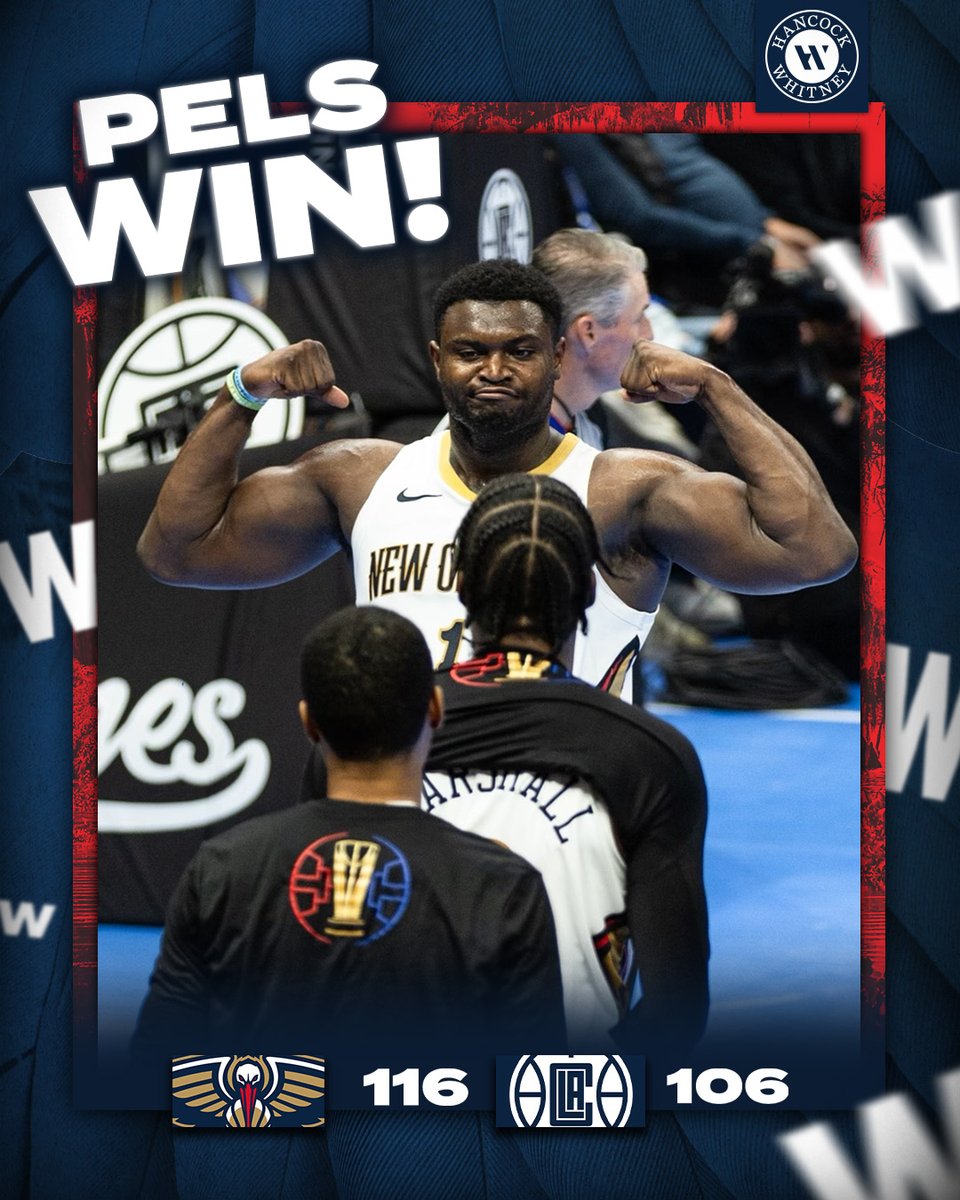 💪

#Pelicans | <a href="/HancockWhitney/">Hancock Whitney</a>