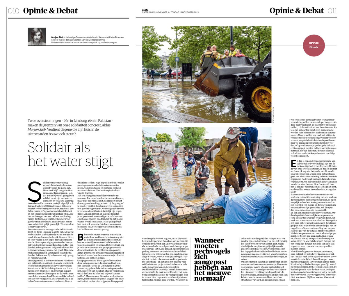 Denker des Vaderlands Marjan Slob in @nrc. Over solidariteit als het water stijgt. Dit was haar gesproken column tijdens het recente #Deltacongres van het nationaal @deltaprogramma.