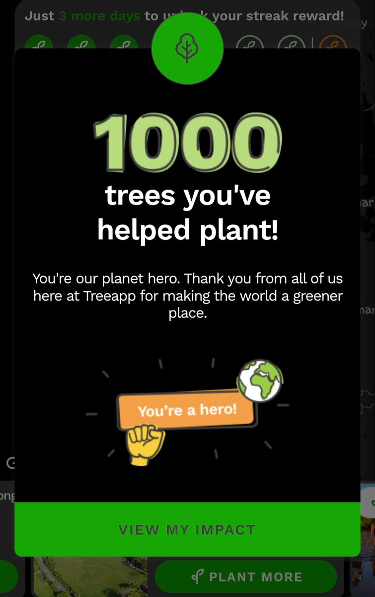 rcgpeake's tweet photo. Finally got there @treeapp https://t.co/ixRsdM8Vb7