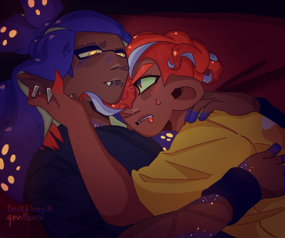 qevillous's tweet photo. COLLAB WITH @_Nannerbana 🧡💜
#skullami #coroika #コロイカ 
skull design is theirs! https://t.co/ZTRA6IIegP