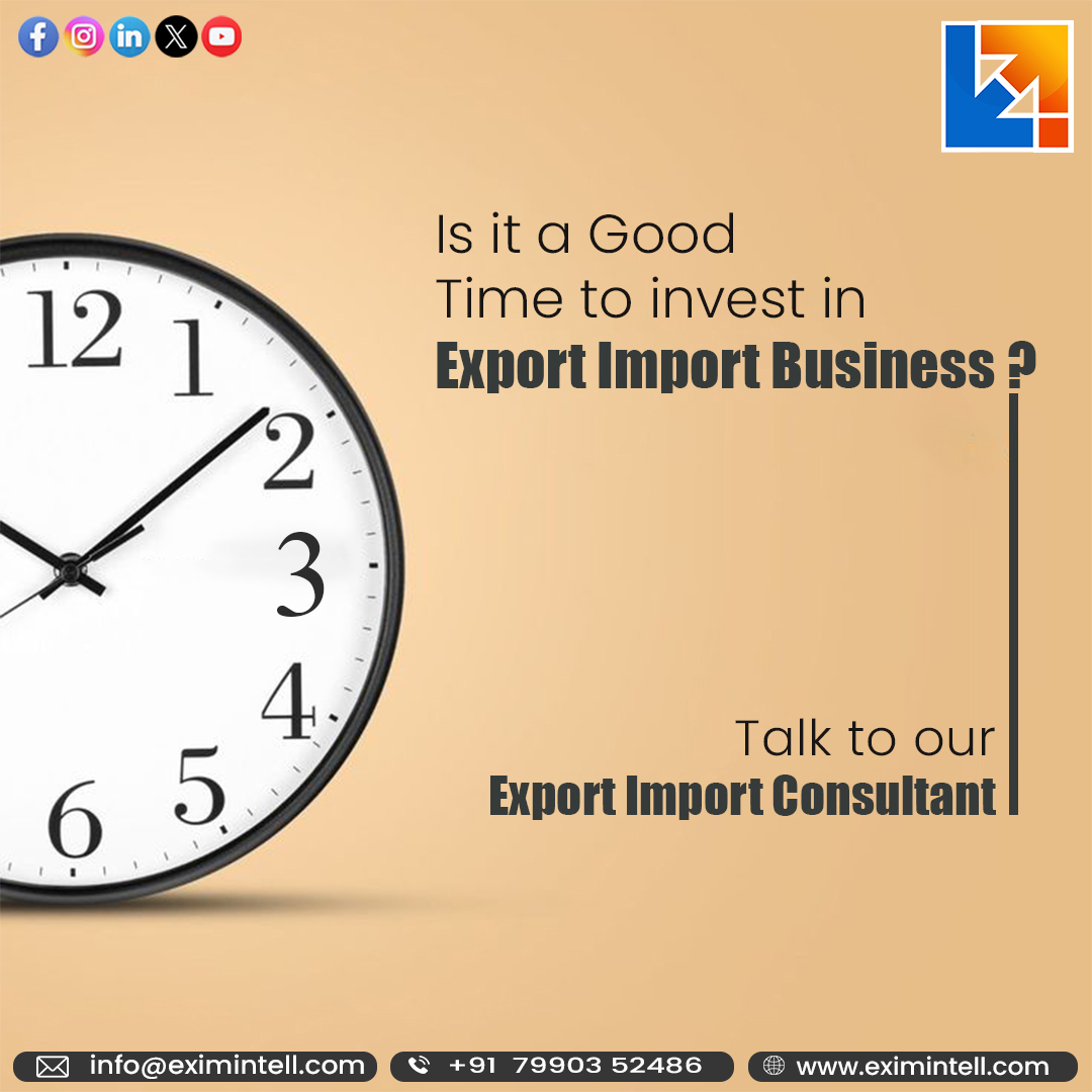exim_intell's tweet image. Invest in Export-Import Business with confidence! Speak to our expert consultants for personalized advice tailored to your goals.
eximintell.com/contact-us/
#ImportExportCode #Eximintell #ExportImportBusiness #Exportimportservices #EximManagement #IntelligenceProgram