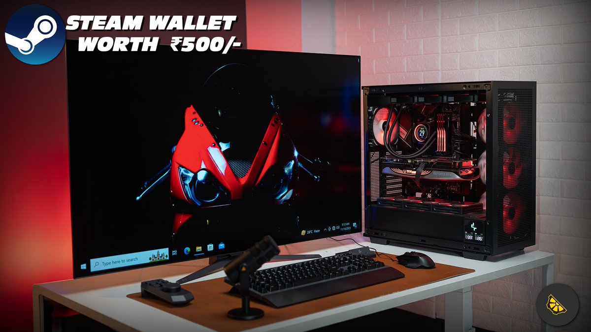 themvp_in's tweet photo. Show off your epic setup! Reply to this tweet or tag us in your PC pictures using #TheMVPSetupContest and the best setup will get rewarded by Steam wallet worth ₹500. Let's see those Rigs. https://t.co/8UlNroymY6