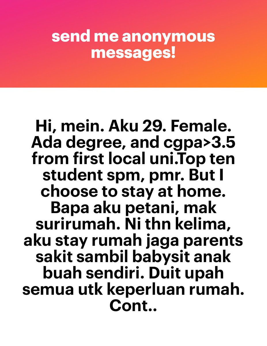 meinmokhtar's tweet photo. Rant dari anak perempuan. https://t.co/3JPMCzIlru