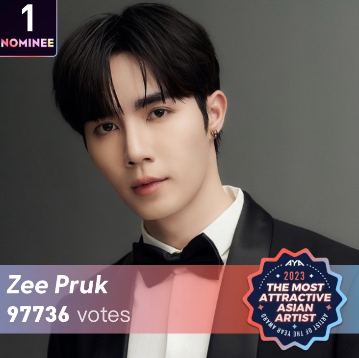 teamsupportzee's tweet photo. AYA - 2023 The Most Attractive Asian Artist 🎟️

🔁 RT for more tickets
1,000+ = 2,000 🎟️
2,000+ = 5,000 🎟️

🔗 : https://t.co/iXuoHaWLZg

💌 : โหวตฟรี 3 โหวตต่อ��ัน/ 1 Email
🖇️ : แชร์ Link บนทวิตเตอร์ รับเพิ่มอีก 3 โหวต
🗓 : ปิดโหวต 09.12.2023 
⏰ : 12.00 น. (เวลาไทย)

☀︎ @zee_pruk 
#ZeePruk #Zunshine