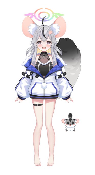 妻のオリジナルキャラクター(vtuber)をデザインしました。名前はミツ モモンカ。よろしくお願いいたします。 