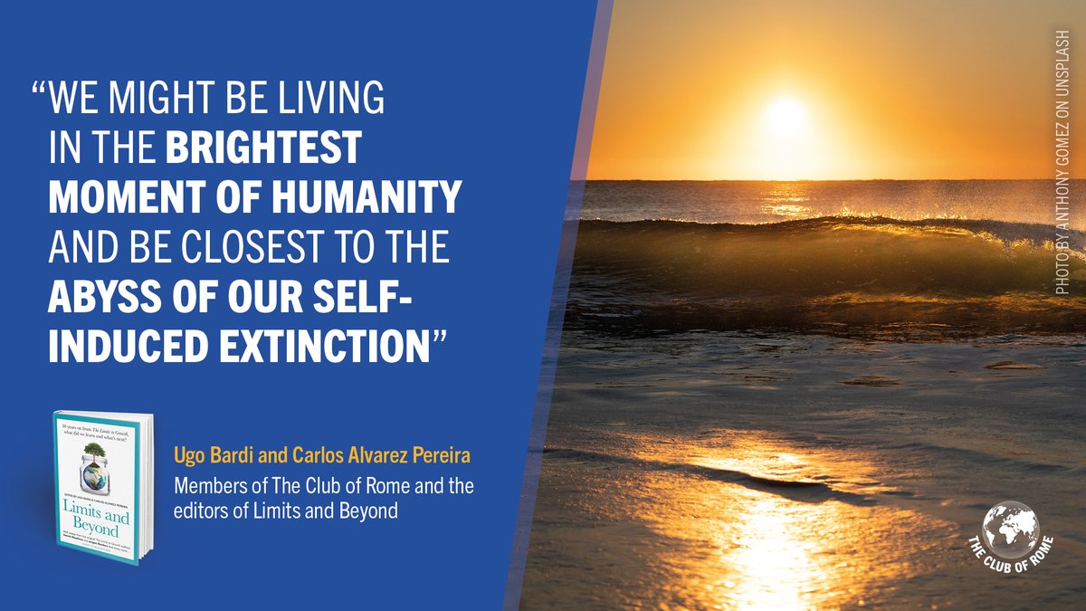 ClubOfRome's tweet photo. In his chapter for #LimitsAndBeyond, co-editor @UgoBardi reflects on the rise and fall of civilizations, The #LimitsToGrowth, and offers hope for the future: good management of the #Commons is possible with empathy 🌍 Read here ➡️ https://t.co/0MkNvrZc62 https://t.co/iJwD69WCYe