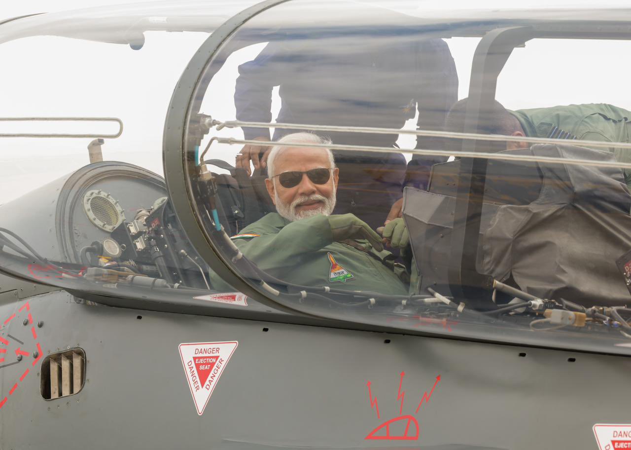 PM Modi in Tejas aircraft