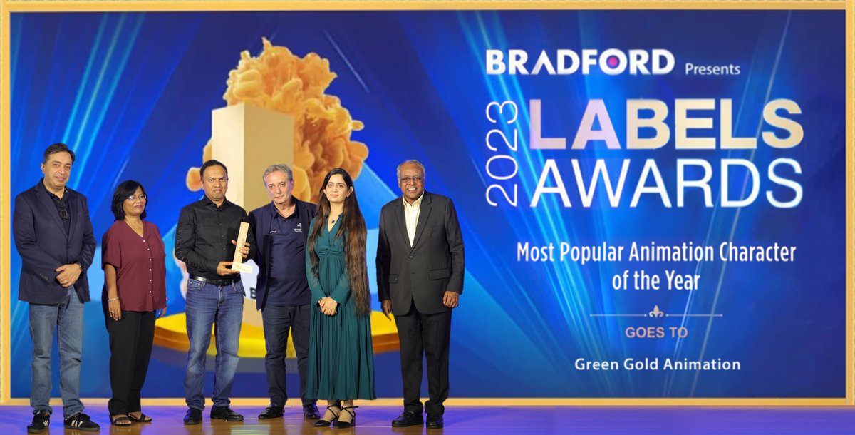 We're thrilled to share that Green Gold Animation has clinched the esteemed 'Most Popular Animation Character of the Year' at the Bradford Labels Awards 2023. 🎉Thanks to our incredible team and unwavering audience support. #GreenGoldAnimation #LabelAwards2023 #ChhotaBheem