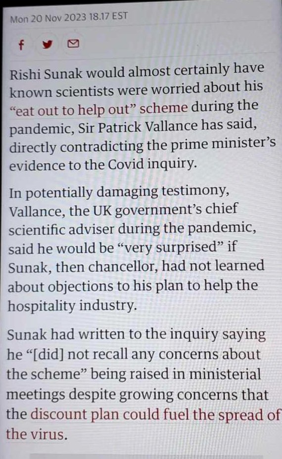 This I can't remember lark is catching especially in the Tory party, you got Cleverly who said he can't remember saying shit hole now his boss has got memory loss to,more and more lies coming out of this government!