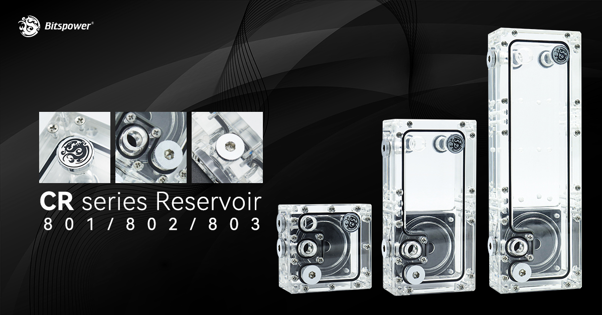 Check out more from our CR Series Reservoir with the CR801, CR802, and CR803. They require less install space and offer flexibility in terms of location. You'll love their unique lighting effects, too! Get 'em here: shop.bitspower.com/index.php?rout…