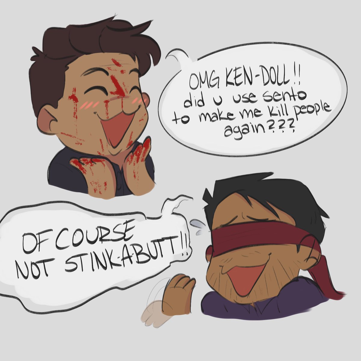 Sento Guys Concept from @J0HNSHI !!! Kenshi using sento to prod at his bfs brain ...