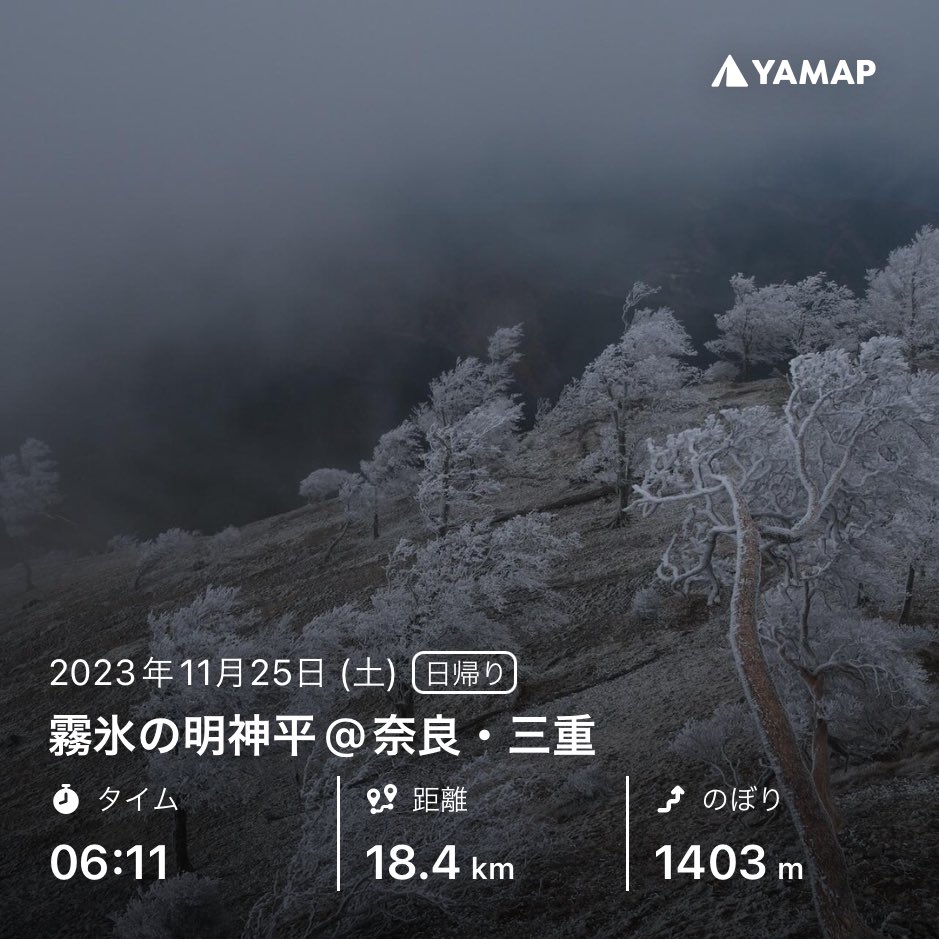 crossroad0201's tweet photo. 霧氷の明神平@奈良・三重 https://t.co/ZyFZ4UzHjo #YAMAP #山歩しよう https://t.co/lTByQDlOjA