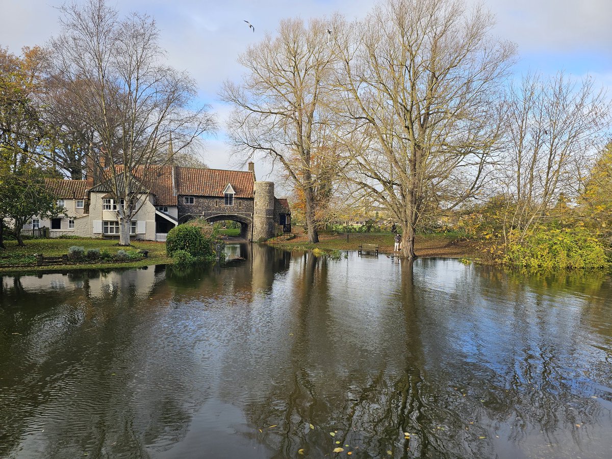 The River Wensum properly high today! #Norwich