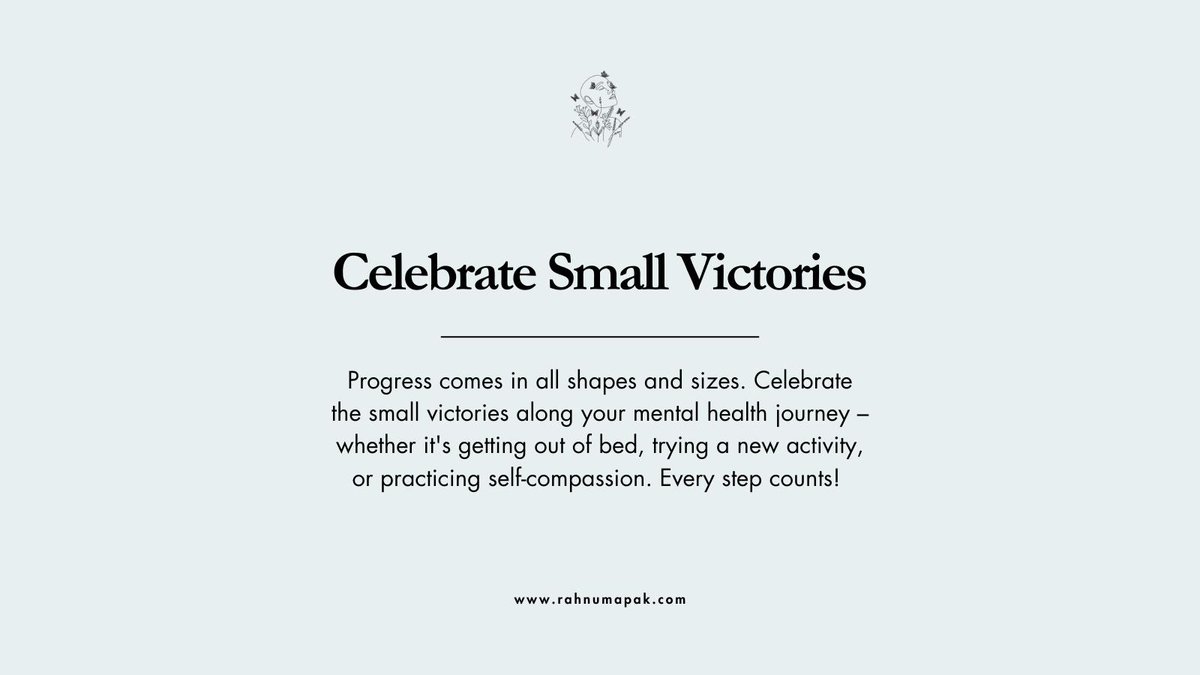 rahnumapak's tweet photo. Cheers to celebrating the small victories that pave the way for big transformations! 🎉🌟 Each step forward is a triumph in your journey to well-being. 💪✨
#SmallVictories #CelebrateProgress #TherapyWins #OnlineCounseling #TherapyJourney https://t.co/bZ8k6VzPOn