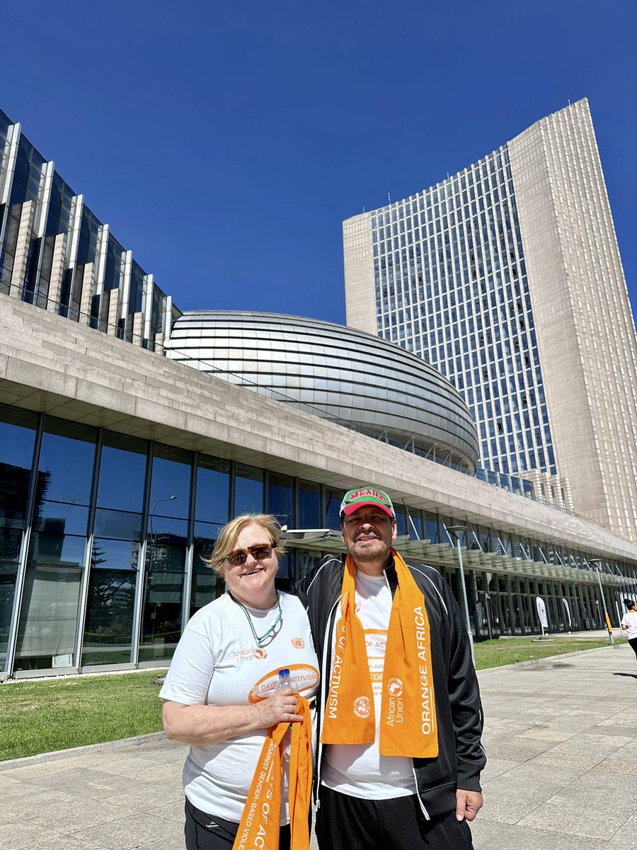 VMTrevino's tweet photo. A pleasure to work with our mates of #MIKTA this #25N

#Australia &amp; #Mexico participated in the #WomensWalk at the @_AfricanUnion and renewed their commitment to raise awareness against Gender-Based Violence. 

🌍#16DaysofActivism 🇺🇳#heforshe  
#OrangetheWorld #GBV🟠
 🇲🇽🤝🇦🇺 https://t.co/NlG6swCk5N