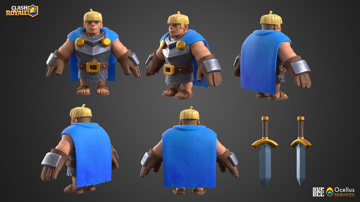 DamienLevaufre's tweet photo. I’m glad to share with you today my contribution to the Clash Royal game developed by Supercell that was released this week.
Ocellus studio gave me the chance to participate in the modeling of the Royal Guard character.
See the project on my ArtStation : https://t.co/wPDHCfBtU6 https://t.co/qQ5zYYinNM