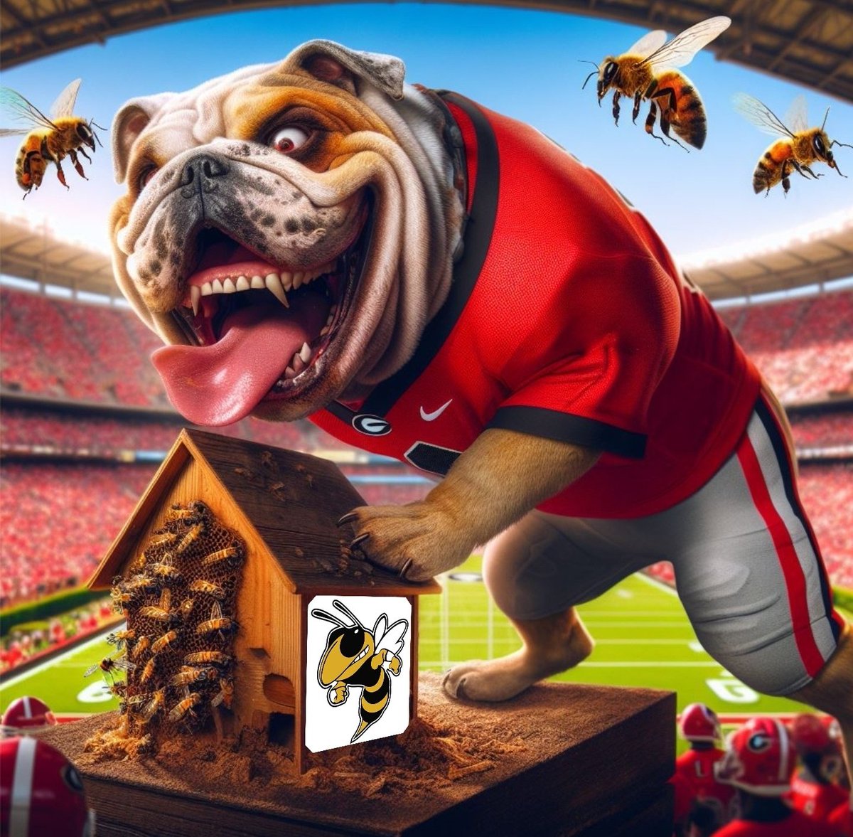 JustMemesMore's tweet image. 🐶 &amp;gt; 🐝 

#WreckTech #GoDawgs