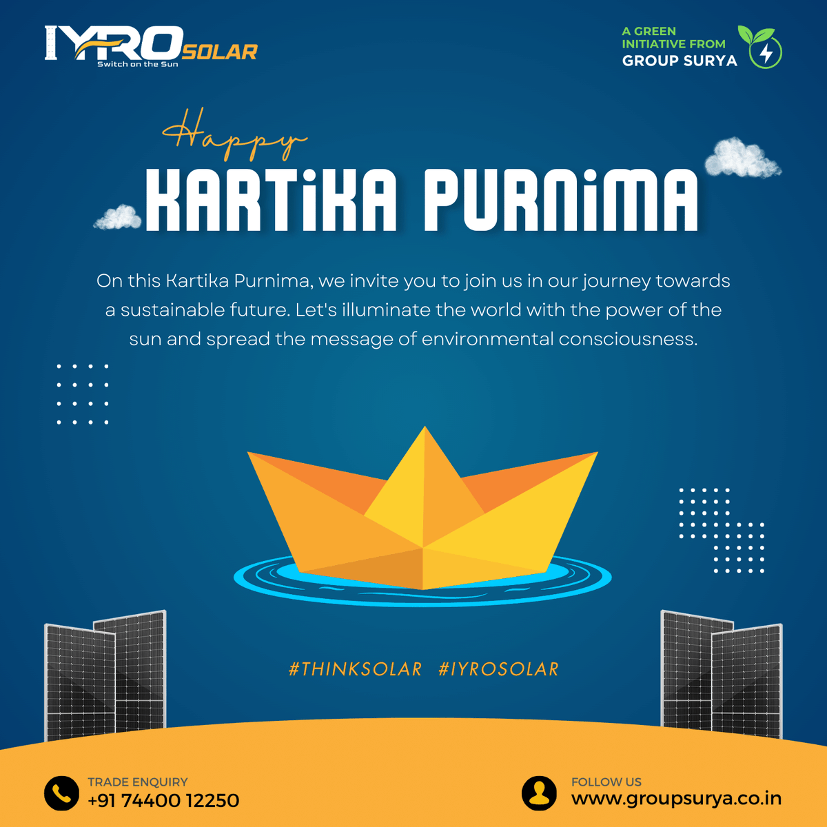 IyroSolar's tweet photo. Happy Kartika Purnima. We invite you to join us in our journey towards a sustainable future.
#SolarPromise #solarpanels #solarpower #solarenergy #SolarInstallation #solarsystem #SolarPowered #SOLAR #GreenEnergy #groupsurya #iyrosolar #suryainternational https://t.co/08Domjqnao
