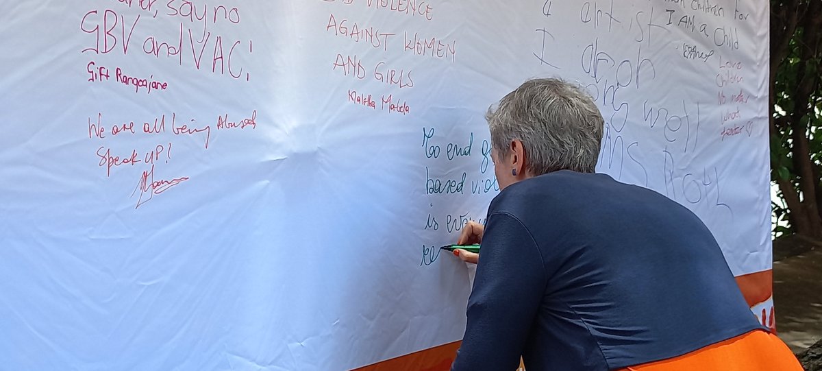 As Today marks 16 Days of Activism against GBV. Ambassadors have taken a pledge to stand against GBV and violence in all its forms.
#getinvolved 
#EndVAW 
<a href="/EUinLesotho/">EU in Lesotho 🇪🇺</a> 
<a href="/USEmbassyMaseru/">U.S. Embassy Maseru</a>
<a href="/WorldvisionLS/">World Vision Lesotho</a> 
<a href="/SesothoMedia/">Sesotho Media & Development</a>
<a href="/mosena/">Thabang Mosena</a>