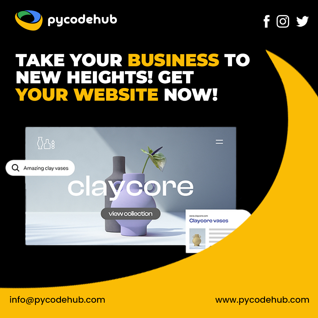 pycodehub's tweet image. Amplify your business with PyCodeHub! Elevate your online presence and reach new heights by getting your website now. 
For more information, visit our website at:
pycodehub.com
#PyCodeHub #OnlinePresence #Elevated #Digital #SuccessJourney #BusinessAmplified #WebPresence