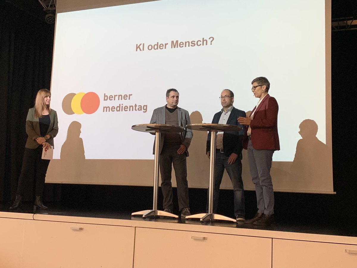 Die Vetreter:innen der grossen Player auf dem Berner Medienplatz erklären, inwiefern KI in den Redaktionen bereits eine Rolle spielt. Isabelle Jacobi, Chefredaktorin <a href="/derbund/">Der Bund</a> , Sandro Mühlebach, Leiter Sportredaktion <a href="/key_SDA_news/">Keystone-SDA news</a>, Tobias Graden, Co-Chefredaktor <a href="/bielertagblatt/">Bieler Tagblatt</a>