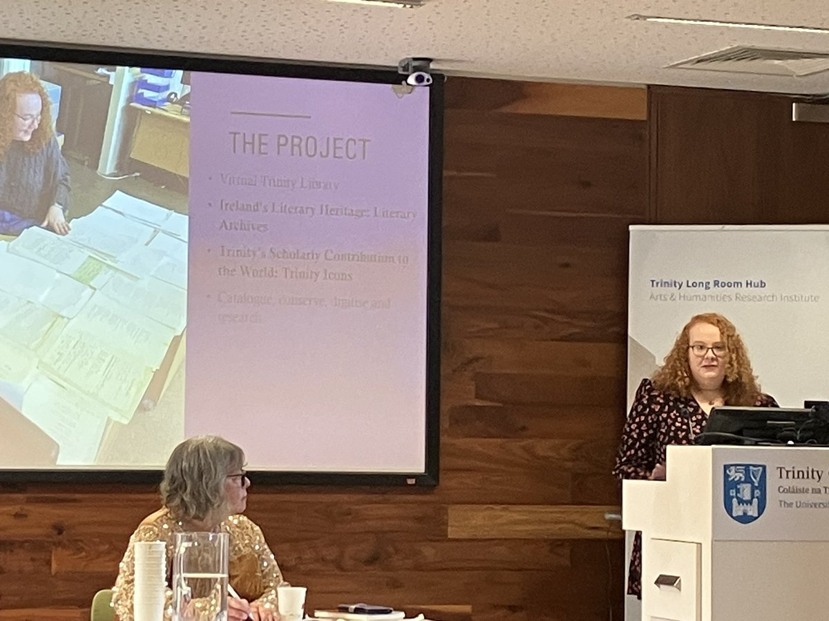 It was a pleasure to speak on 'Notes in the Margins: 'Cromwell' in the Brendan Kennelly Literary Archive as part of the @TCDEnglish event 'Cromwell at 40' in the @TLRHub on behalf of @tcdlibrary this morning!