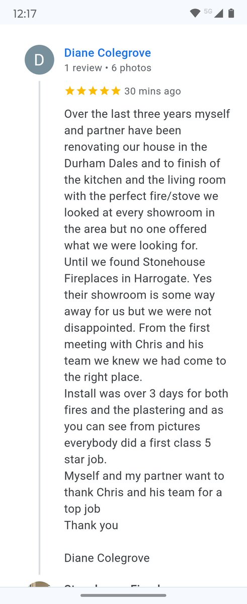 StonehouseFires's tweet photo. Another great 5-star review left on Google. https://t.co/VTWYrvOm93