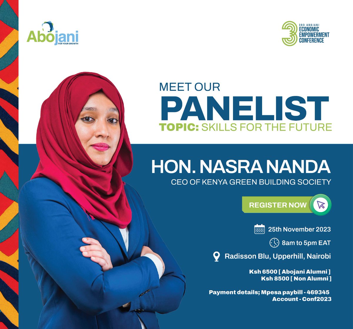 'There are people with 100% CVs but cannot read the room, relate, empathize, and communicate with others. They lack social intelligence and are not adaptive.'

'What happens to you, happens for you.' - Hon. Nasra Nanda

#SkillsForTheFuture
#EconomicEmpowerment2023