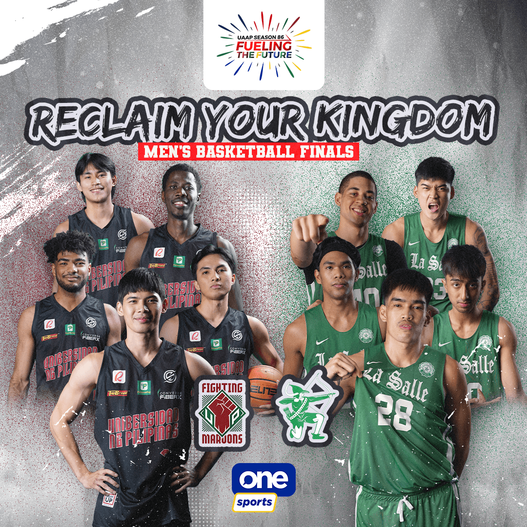OneSportsPHL's tweet photo. NO. 1 ✊ vs. NO. 2 🏹

For the first time ever, the UP Fighting Maroons and the De La Salle Green Archers fight for the UAAP championship! 🏆

#UAAPSeason86 #UAAPonOneSports #FuelingTheFuture https://t.co/TmGpYv1OjJ
