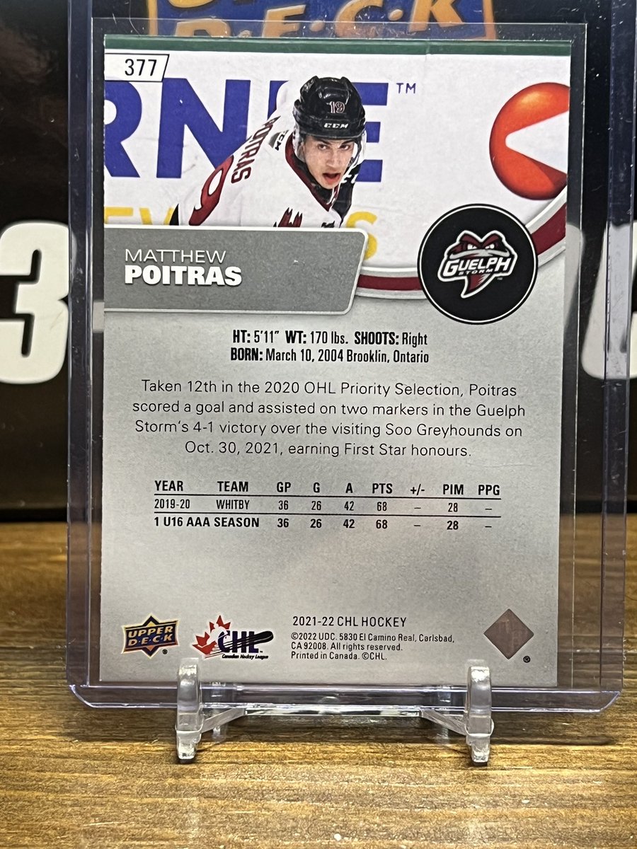 Joey_Drex's tweet photo. Mail arrived 📫

The Poitras PC begins with this beauty rookie card from his time with the  @Storm_City 

This kids got so much upside! 

#NHLBruins https://t.co/xPdJ6jM6d5