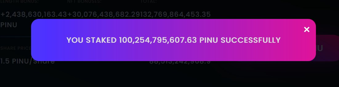 KryptoKamikaze's tweet image. Wygląda to tak  
Wymintowałem tez NFT za 10 MLD aby dostać 30% boost on staking 
Stakuje #PINU zarabiam #PLS
Czy cos pominąłem, czy to wszystko ?
shorturl.at/cflvS