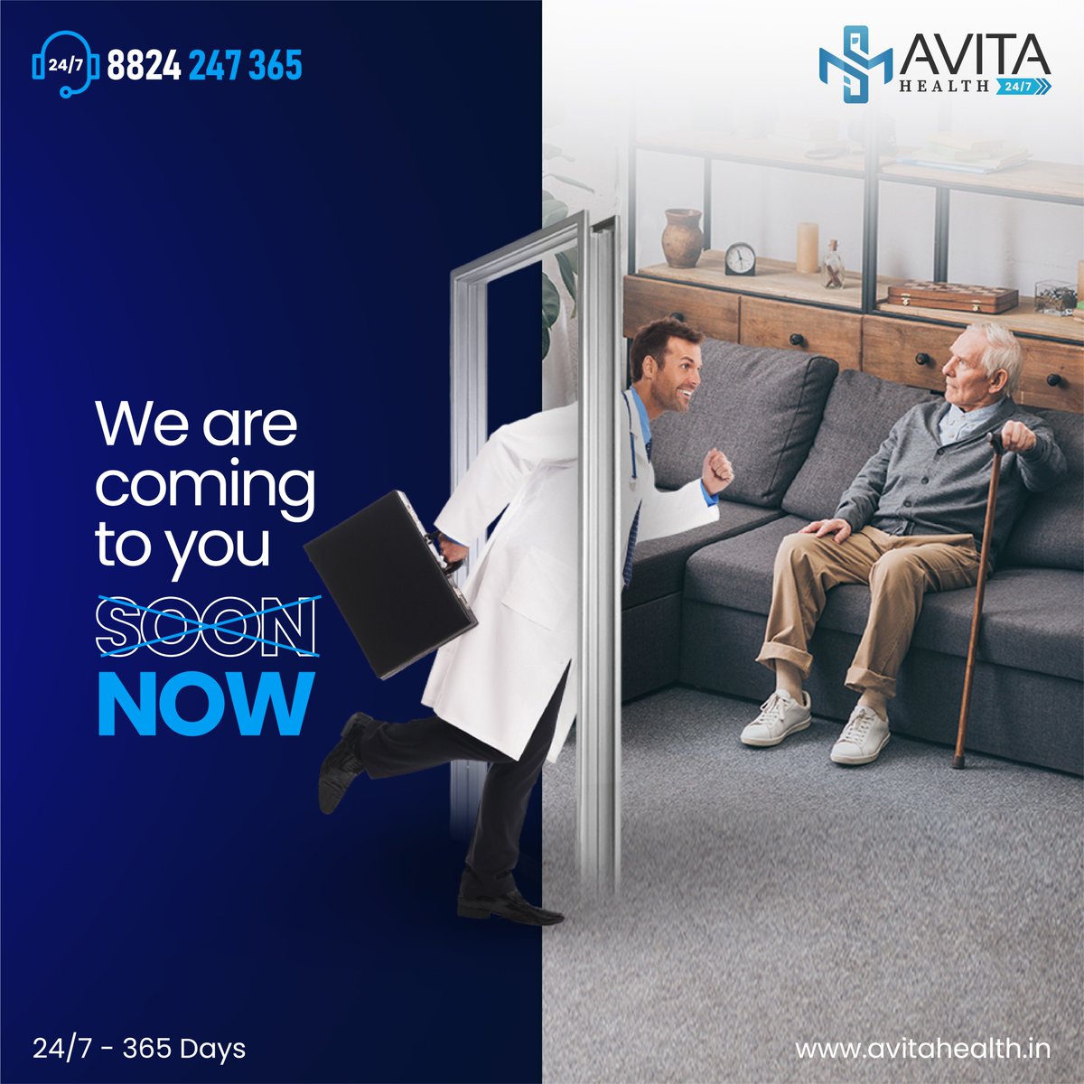 Bringing healthcare to your doorstep within 30-40 minutes. Your well-being is our priority!

#AvitaHealth24x7 #AtHomeHealthcare #HomeHealthcare #HomeMedicalCare #DoctorOnCall #DoctorAtHome #DentalTreatments #AestheticTreatment #future #healthcarefuture #fasthealthy #health