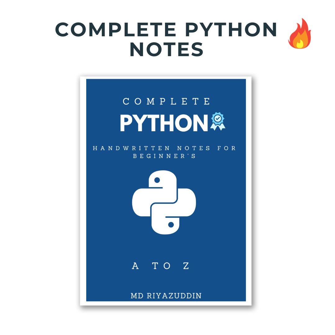 Master Python with my handwritten notes ✨

Say goodbye to coding struggles and hello to programming confidence!

Worth $39, but free today!

To get it, just:
1. Follow me (so that I can DM)
2. Like and Repost this post
3. Comment "Python"

#Python