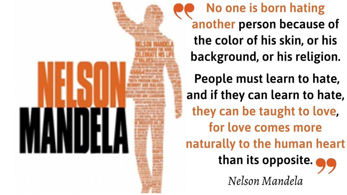 “People must learn to hate, and if they can learn to hate, they can be taught to love.' Nelson Mandela’s words resonate stronger than ever with us. It's time to speak out against hateful attitudes. #FightRacism #NoToHate